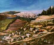 "View of Ramot from Jerusalem"oil paintig