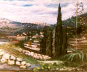 "Ein Karem landscape" oil painting