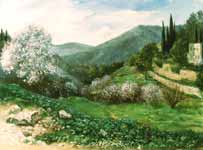 "landscape of Ein Karem  2" oil painting