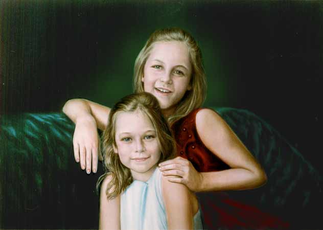 pair portrait of two sisters Please,wait loading!
